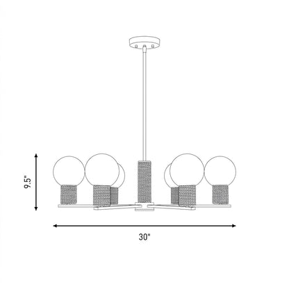 Savoy House Jarrell 6 Lt Chandelier, White Opal, Matte Black