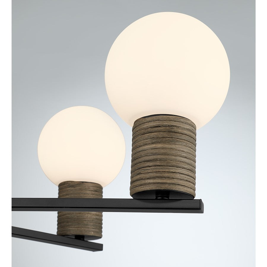 Savoy House Jarrell 6 Lt Chandelier, White Opal, Matte Black
