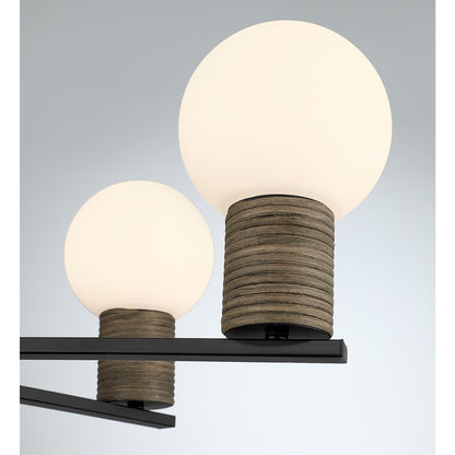Savoy House Jarrell 6 Lt Chandelier, White Opal, Matte Black