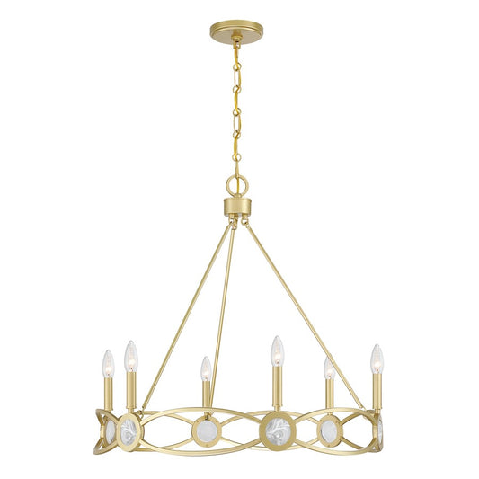 Savoy House Minette 6 Lt Chandelier, Spun Gold
