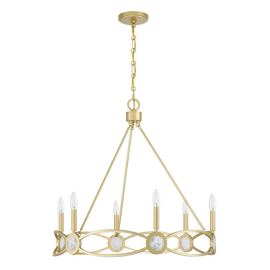 Savoy House Minette 6 Lt Chandelier, Spun Gold