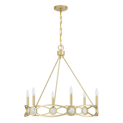 Savoy House Minette 6 Lt Chandelier, Spun Gold