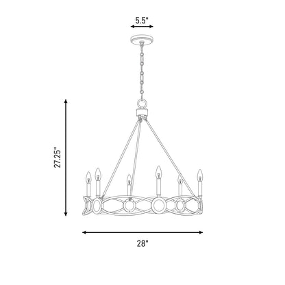 Savoy House Minette 6 Lt Chandelier, Spun Gold