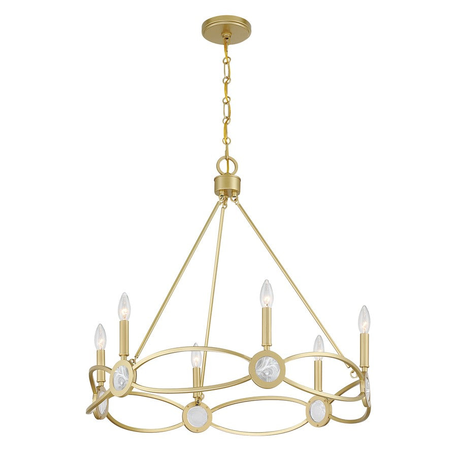 Savoy House Minette 6 Lt Chandelier, Spun Gold