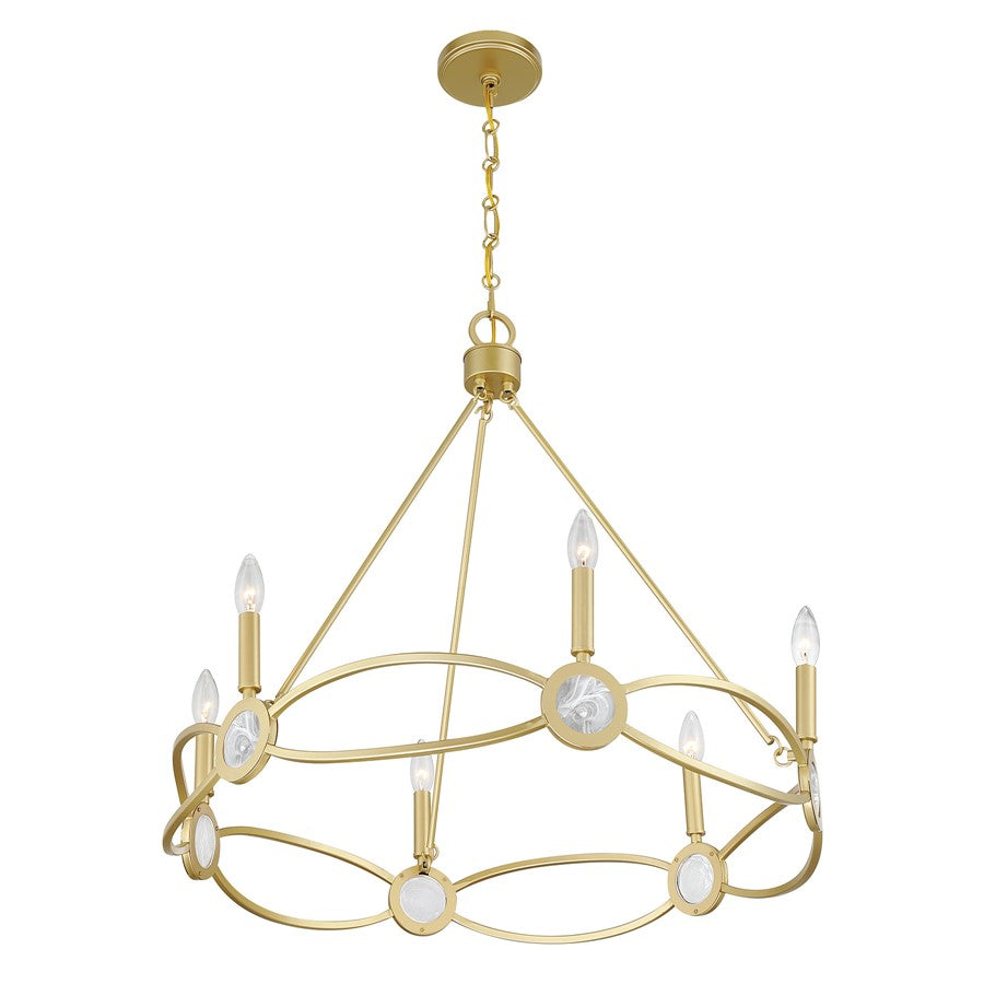 Savoy House Minette 6 Lt Chandelier, Spun Gold