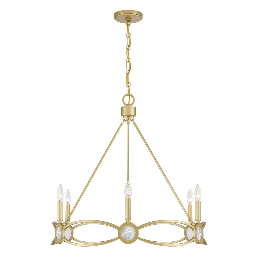 Savoy House Minette 6 Lt Chandelier, Spun Gold