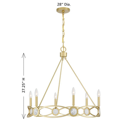 Savoy House Minette 6 Lt Chandelier, Spun Gold
