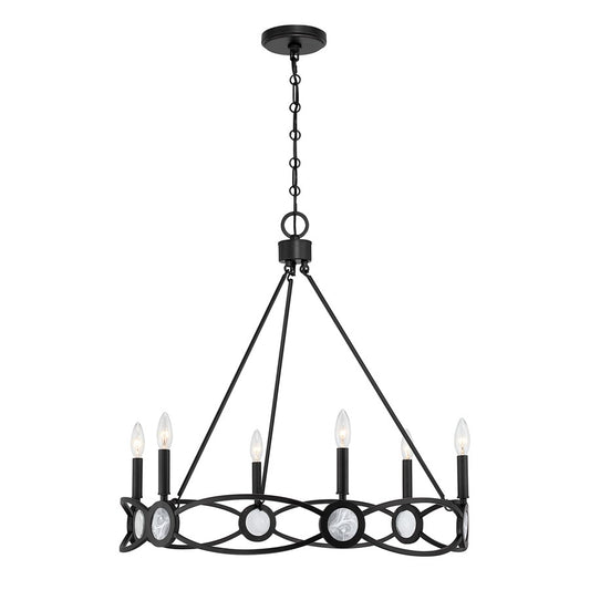 Savoy House Minette 6 Lt Chandelier, Matte Black