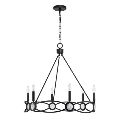 Savoy House Minette 6 Lt Chandelier, Matte Black