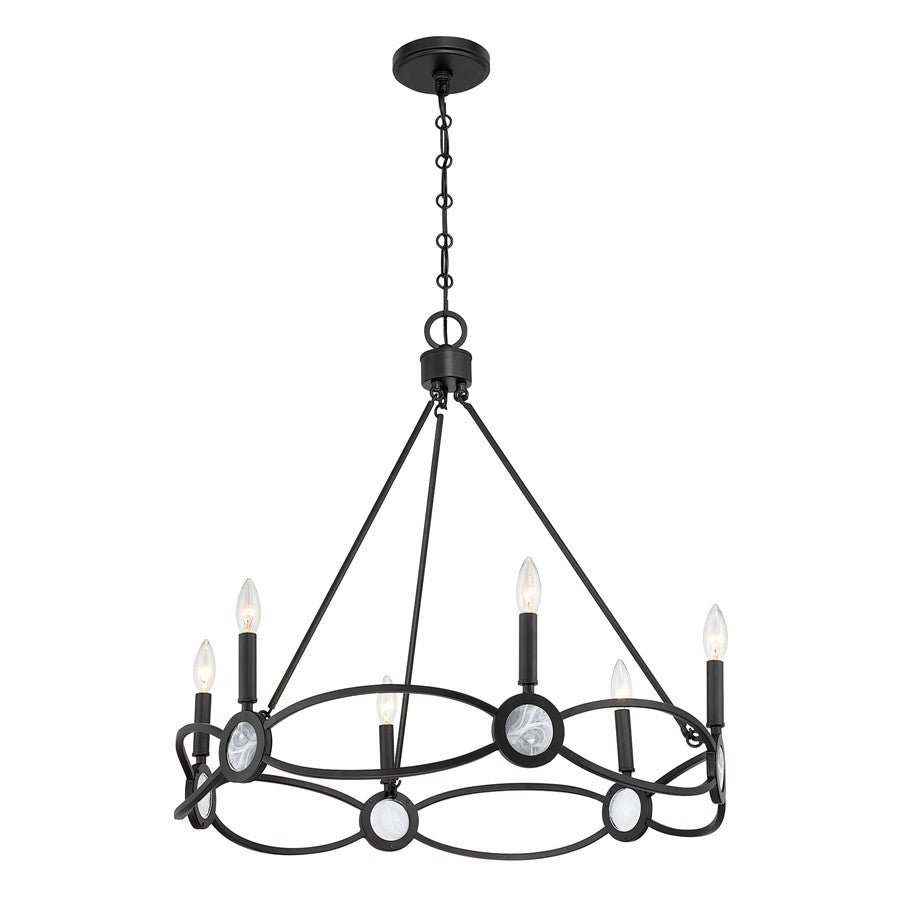 Savoy House Minette 6 Lt Chandelier, Matte Black