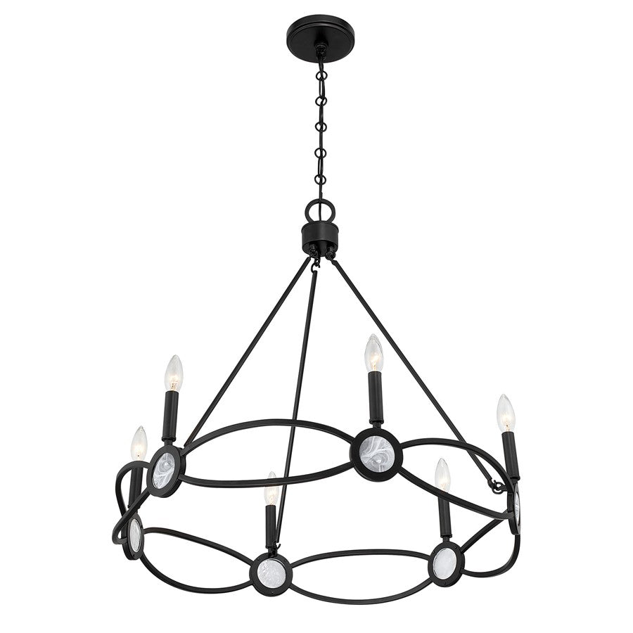 Savoy House Minette 6 Lt Chandelier, Matte Black