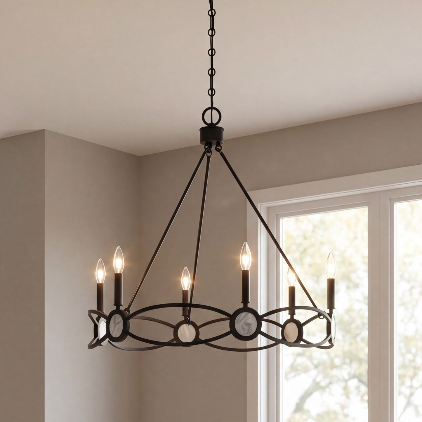 Savoy House Minette 6 Lt Chandelier, Matte Black