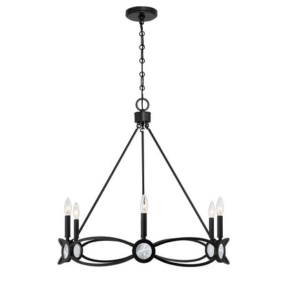 Savoy House Minette 6 Lt Chandelier, Matte Black