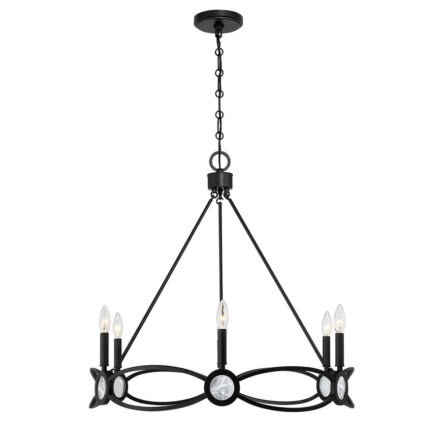 Savoy House Minette 6 Lt Chandelier, Matte Black
