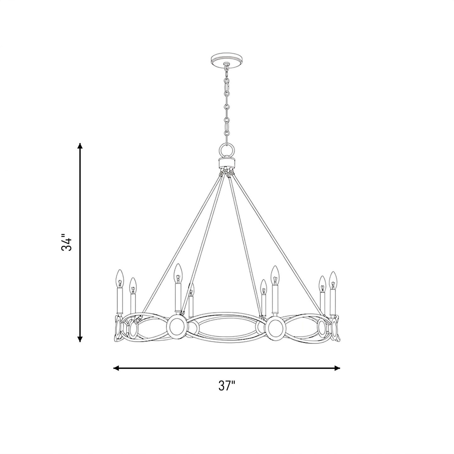 Savoy House Minette 8 Lt Chandelier, Spun Gold