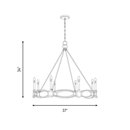 Savoy House Minette 8 Lt Chandelier, Spun Gold