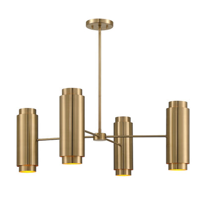 8 Light Chandelier, Noble Brass