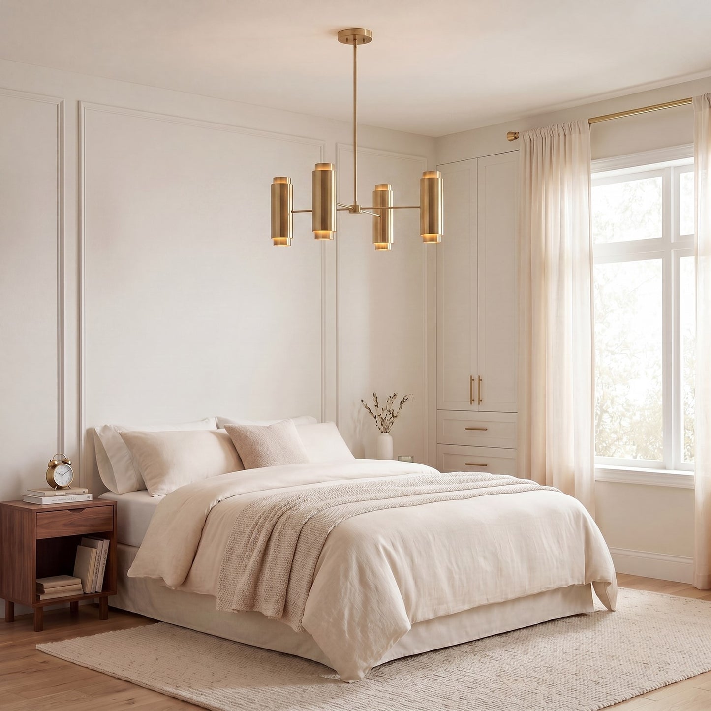 8 Light Chandelier, Noble Brass