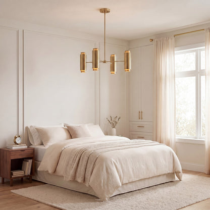 8 Light Chandelier, Noble Brass