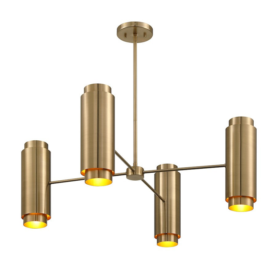 8 Light Chandelier, Noble Brass