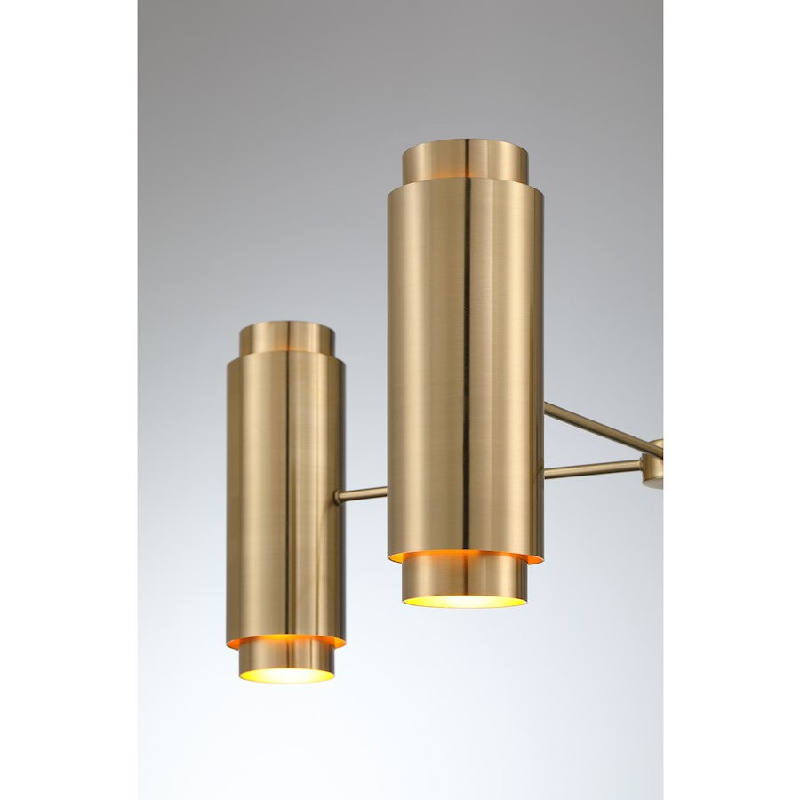 8 Light Chandelier, Noble Brass