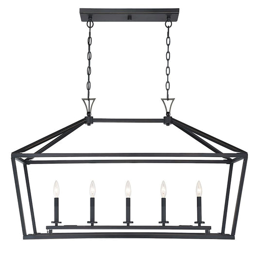 5-Light 24" Linear Chandelier, Bronze