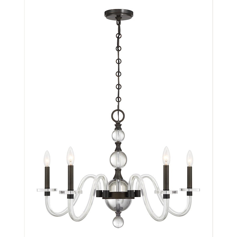 Savoy House Aragon 5 Light Chandelier, Mediterranean Bronze/Clear