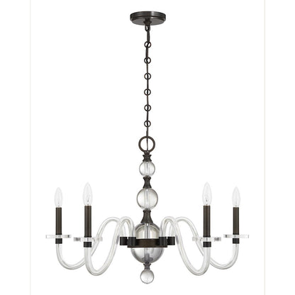 Savoy House Aragon 5 Light Chandelier, Mediterranean Bronze/Clear