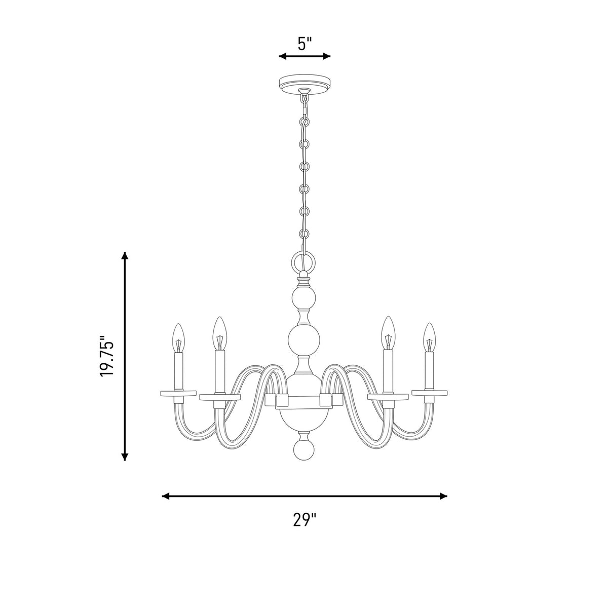 Savoy House Aragon 5 Light Chandelier, Mediterranean Bronze/Clear