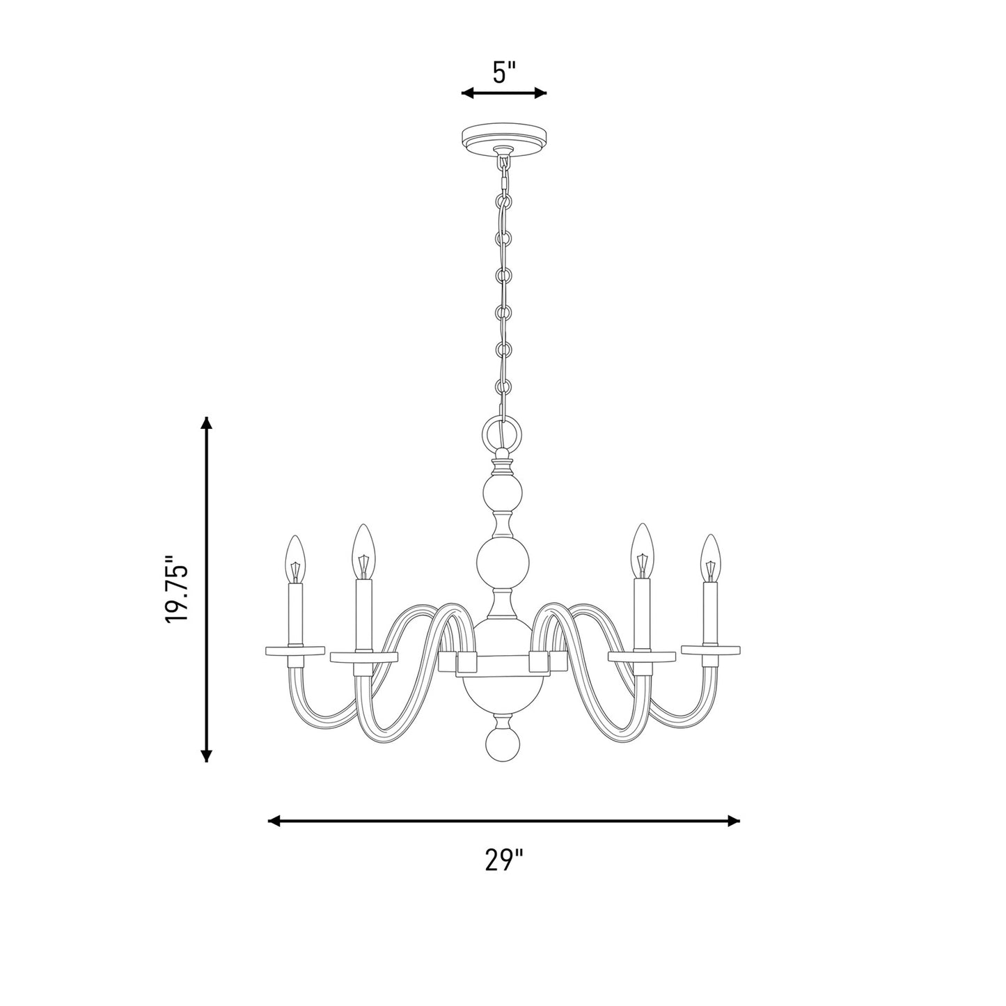 Savoy House Aragon 5 Light Chandelier, Mediterranean Bronze/Clear
