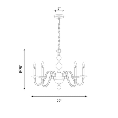Savoy House Aragon 5 Light Chandelier, Mediterranean Bronze/Clear