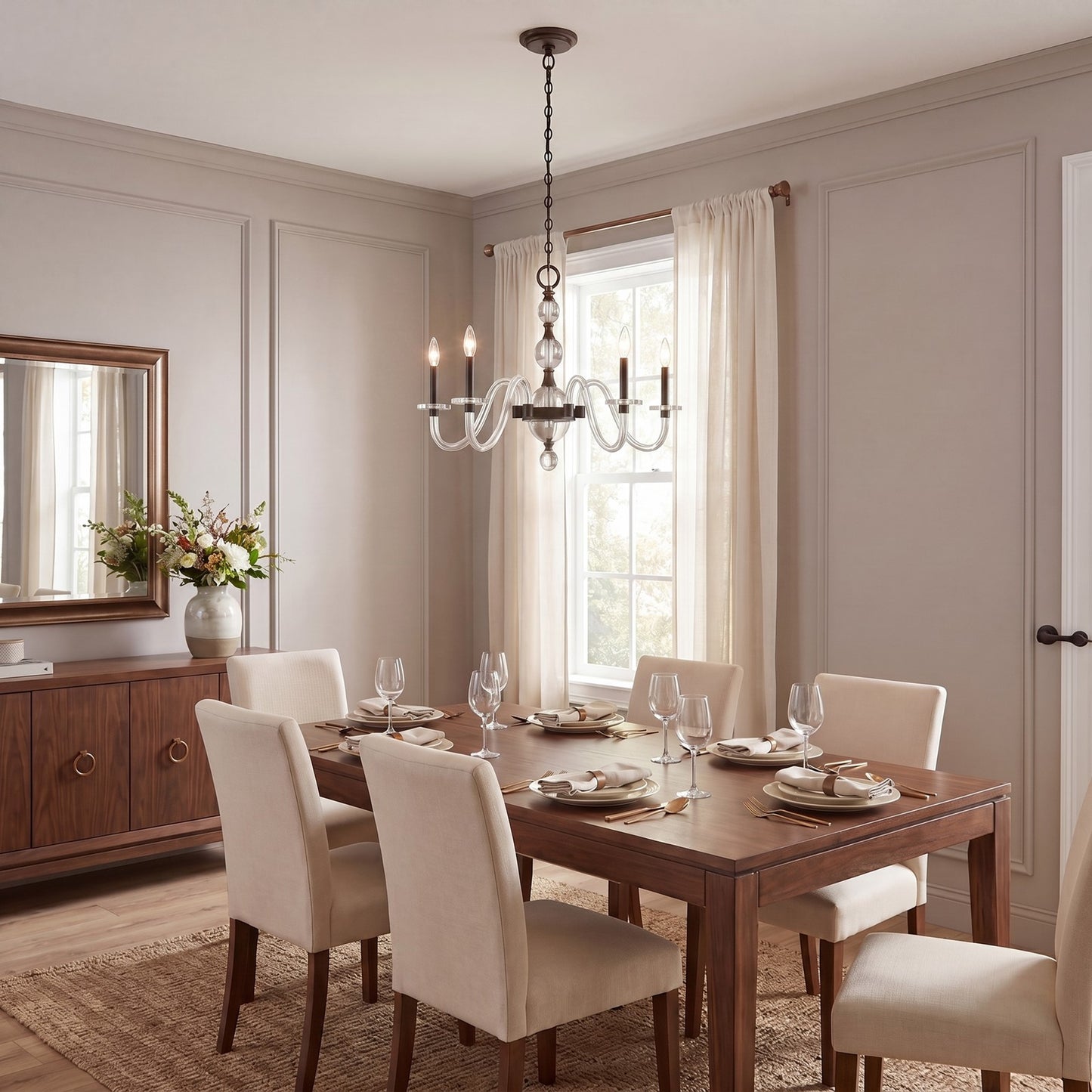 Savoy House Aragon 5 Light Chandelier, Mediterranean Bronze/Clear