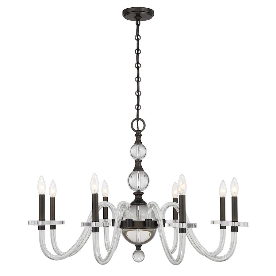 Savoy House Aragon 8 Light Chandelier, Mediterranean Bronze/Clear - 1-4278-8-15