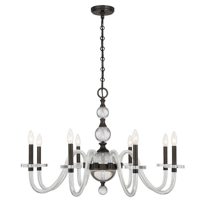 Savoy House Aragon 8 Light Chandelier, Mediterranean Bronze/Clear - 1-4278-8-15