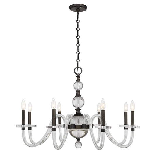 Savoy House Aragon 8 Light Chandelier, Mediterranean Bronze/Clear