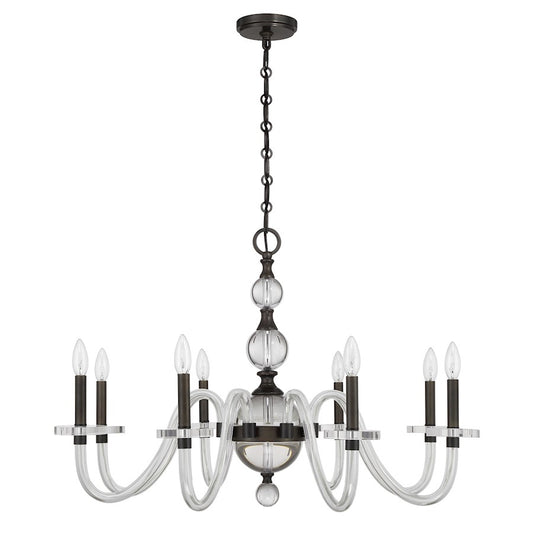 Savoy House Aragon 8 Light Chandelier, Mediterranean Bronze/Clear