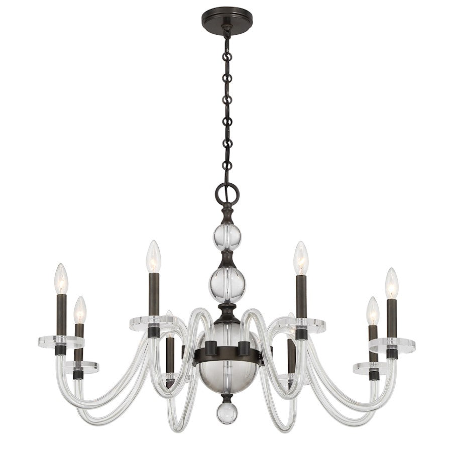 Savoy House Aragon 8 Light Chandelier, Mediterranean Bronze/Clear