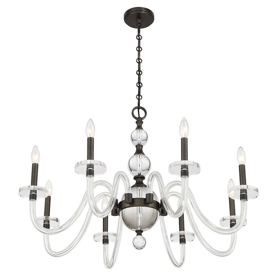 Savoy House Aragon 8 Light Chandelier, Mediterranean Bronze/Clear