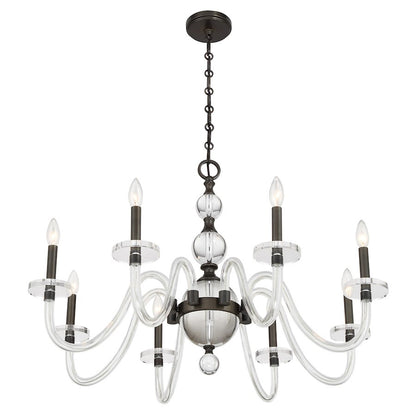 Savoy House Aragon 8 Light Chandelier, Mediterranean Bronze/Clear