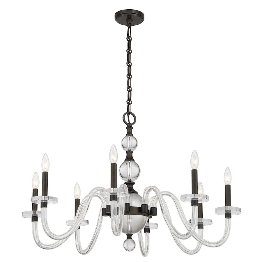 Savoy House Aragon 8 Light Chandelier, Mediterranean Bronze/Clear
