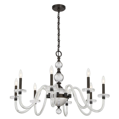 Savoy House Aragon 8 Light Chandelier, Mediterranean Bronze/Clear