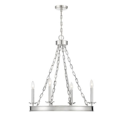 Savoy House Seville 4-Light Chandelier, Polished Nickel - 1-4403-4-109