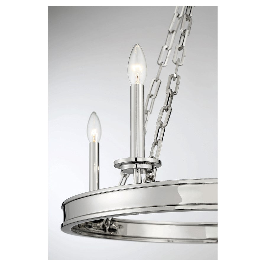 4-Light Chandelier, Polished Nickel