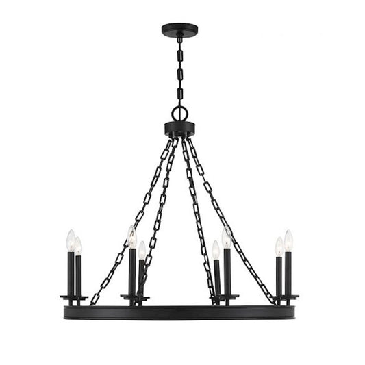 Savoy House Seville 8-Light Chandelier, Matte Black - 1-4404-8-89