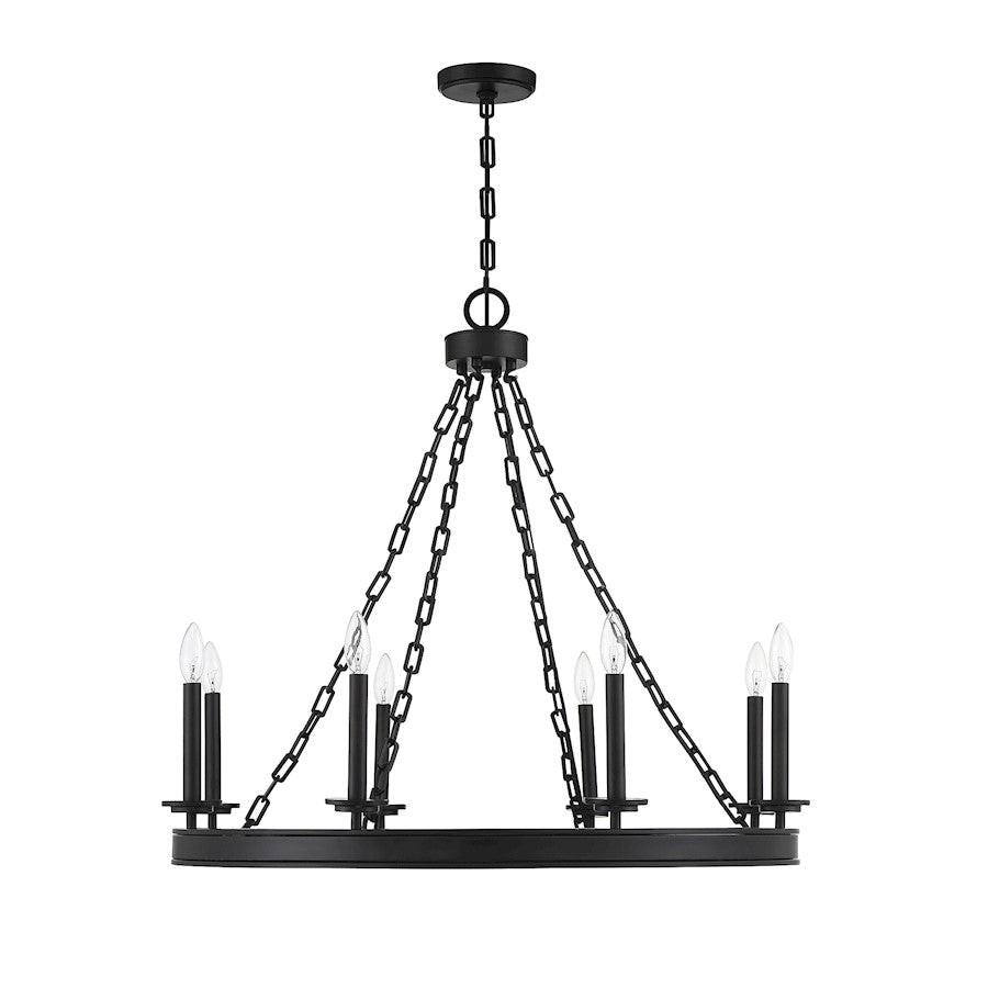 8-Light Chandelier, Matte Black