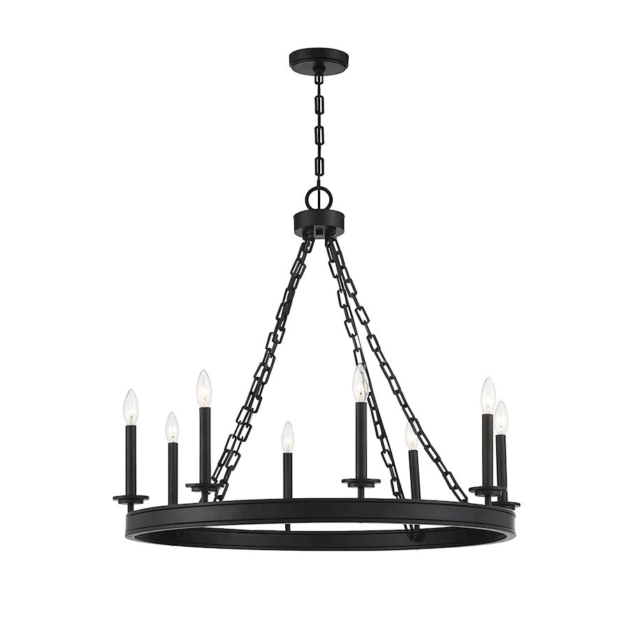 8-Light Chandelier, Matte Black