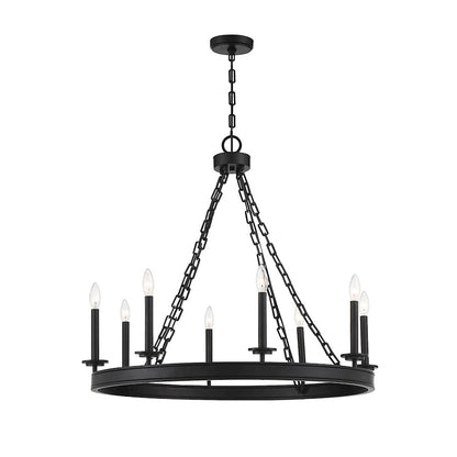 8-Light Chandelier, Matte Black