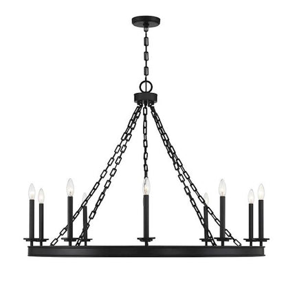 Savoy House Seville 10-Light Chandelier, Matte Black - 1-4405-10-89