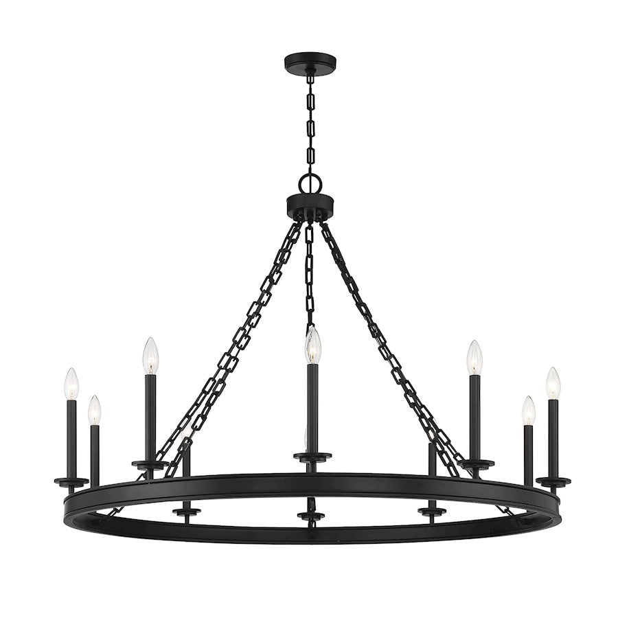 10 Light Chandelier, Matte Black