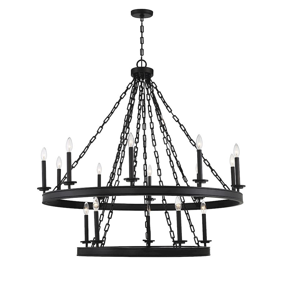 15 Light Chandelier, Matte Black